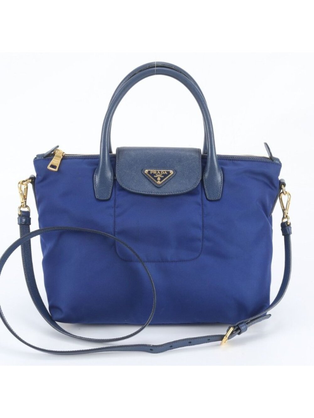 Prada Tessuto Nylon Saffiano Leather 2-Way Shoulder Bag Crossbody Hand